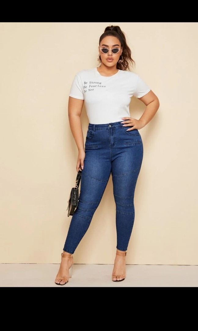 Plus Size Skinny Jeans Women S Fashion Clothes Pants Jeans Shorts On Carousell