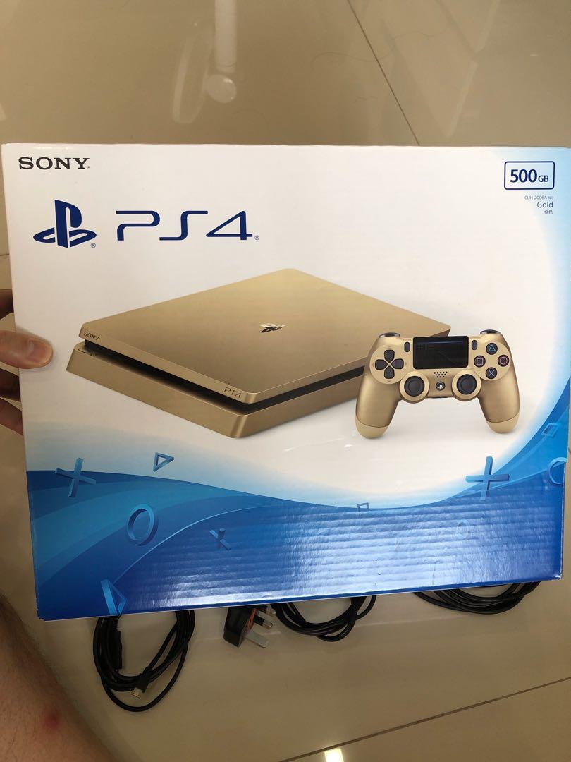 PS4 Playstation 4 SLIM - GOLD EDITION - With Silver Controller - 500GB -  WORKING