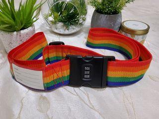 Rainbow luggage strap with lock
