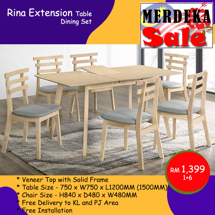 Rina Extension Table Dining Set Home Furniture Furniture On Carousell