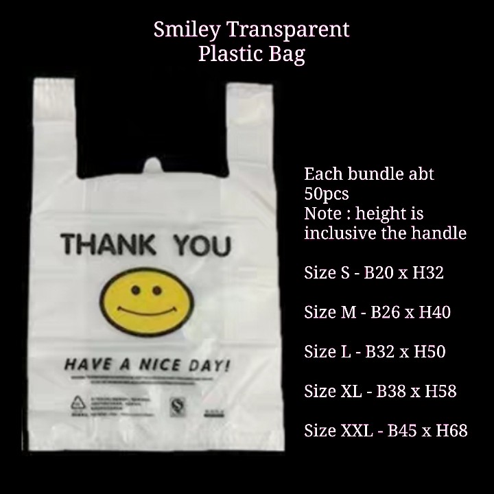 Smiley Transparent Plastic Bag Home Appliances Kitchenware On