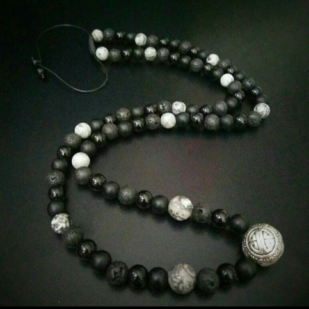 Mens lava shop bead necklace