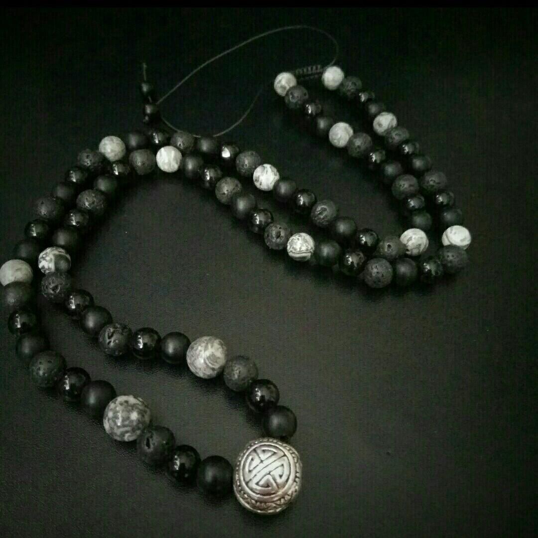Special Sales SHOU Longevity Onyx Lava Grey Jasper Shamballa
