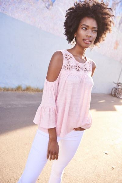 Cold shoulder peasant top 2025