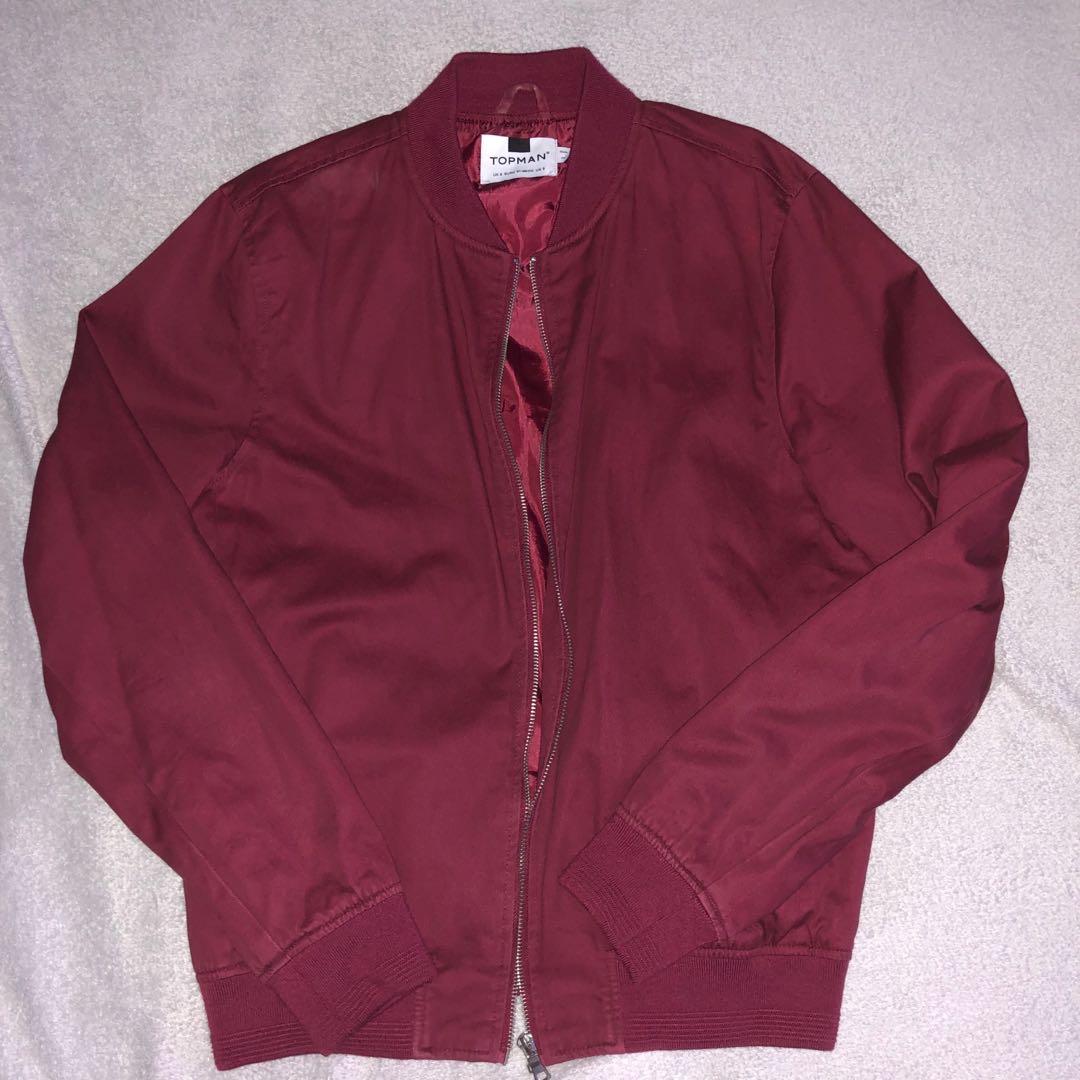 Topman Red Bomber Jacket Men s Fashion Coats Jackets and