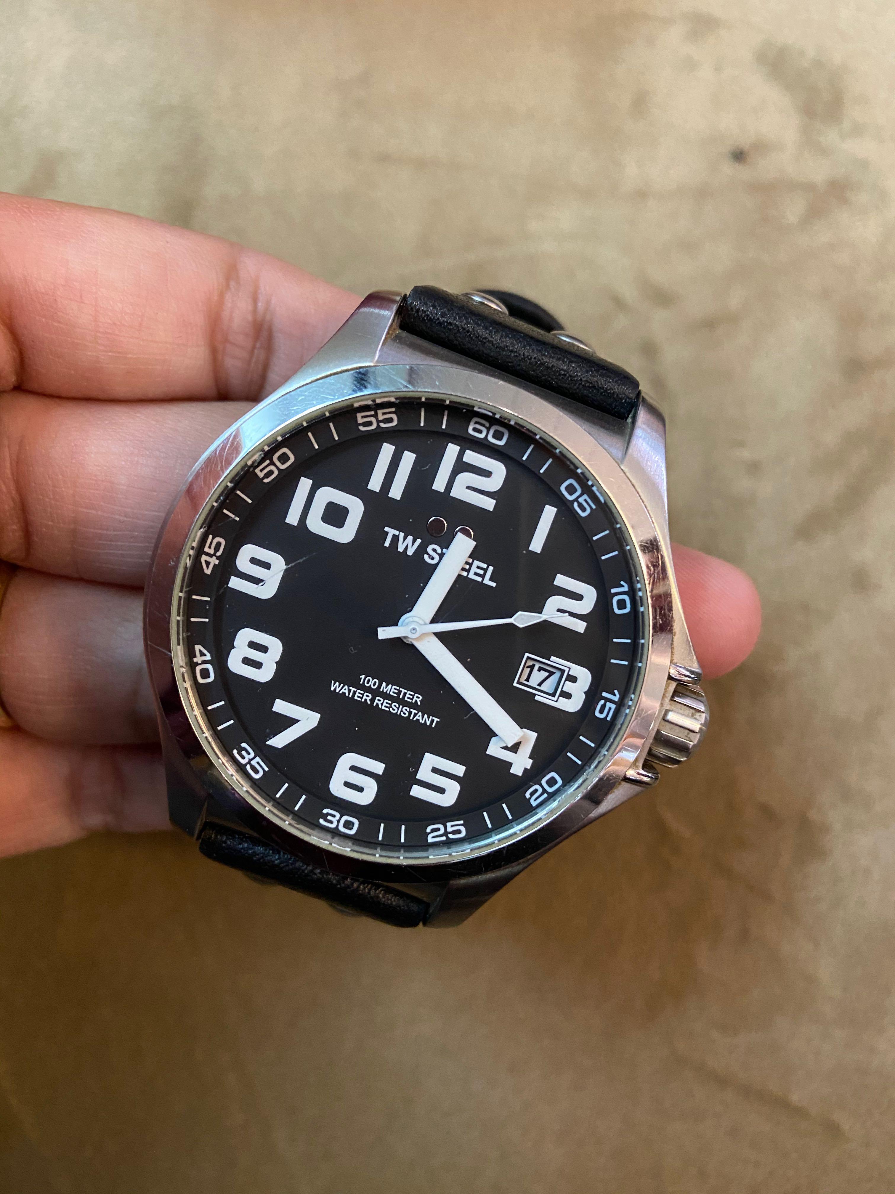 TW Steel Pilot Black Dial Stainless Steel TW408 Men s Watch Men s