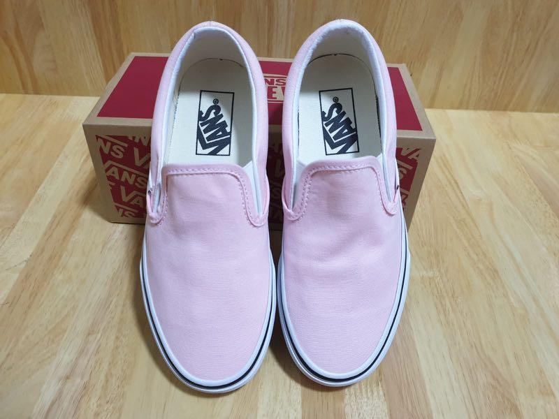 blushing slip on vans