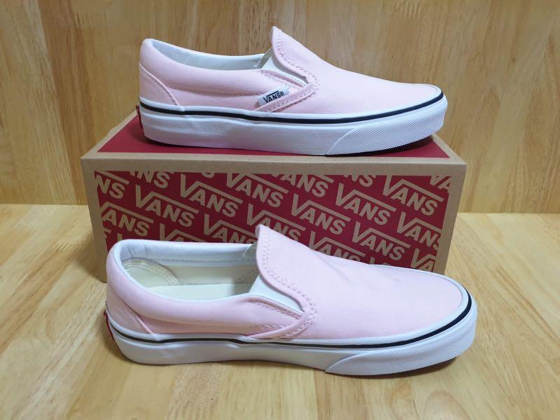 blushing slip on vans