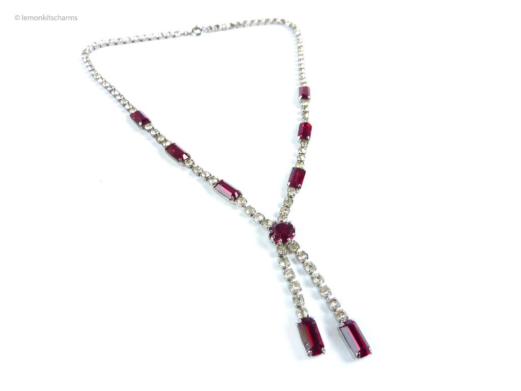 Red lariat new arrivals necklace