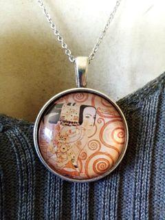 Vintage Gustavo Klimt pendant necklace