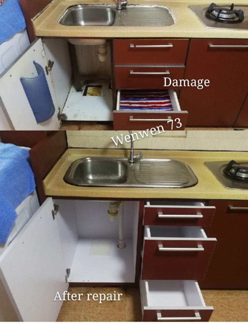 Water Proof Repair Wardrobe And Kitchen Cabinet Home Services Home Repairs On Carousell