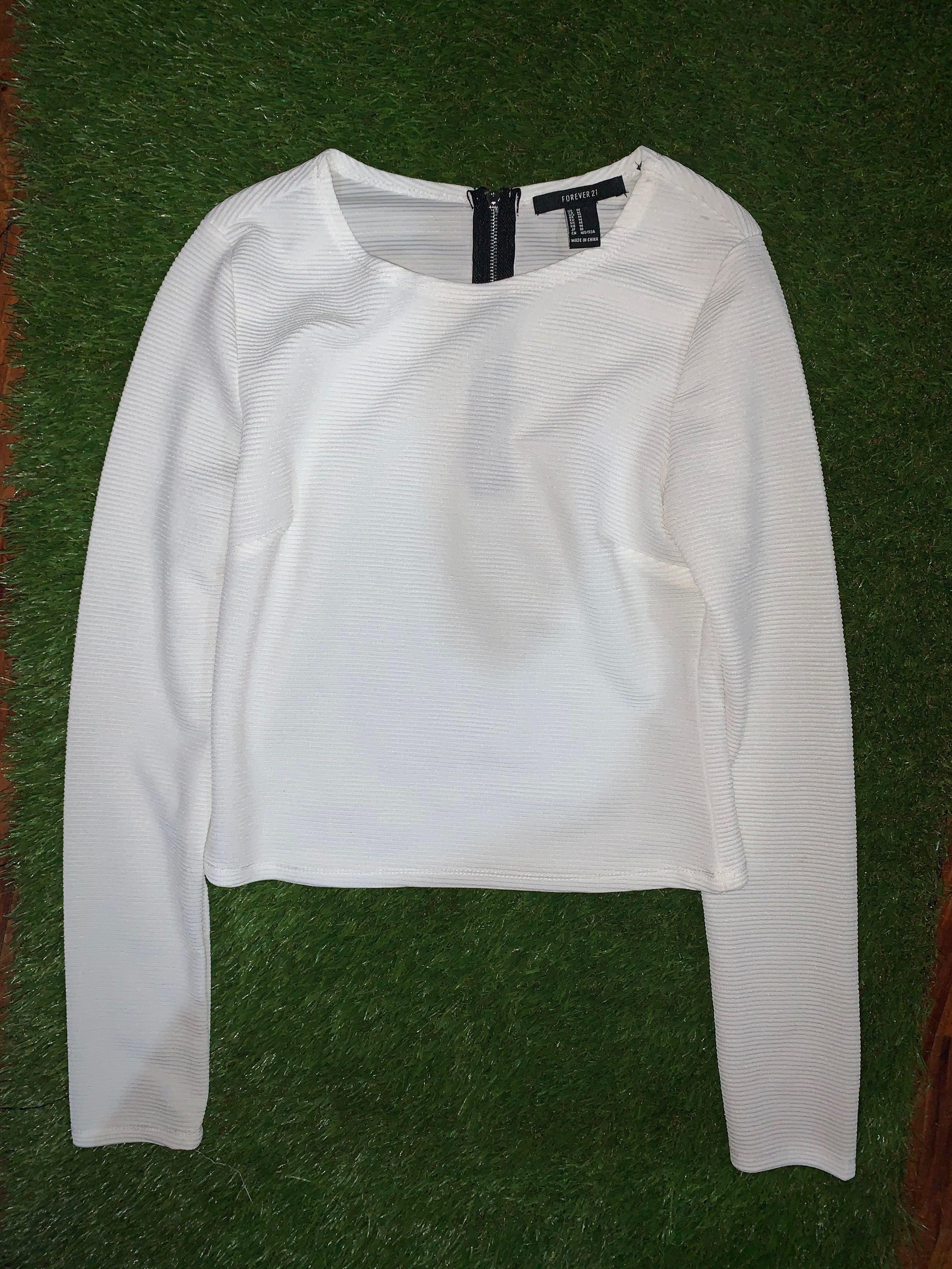 forever 21 white long sleeve shirt