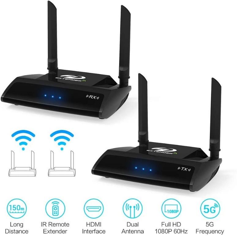 Wireless HDMI Transmitter and Receiver, PAKITE 5G Wireless HDMI Extender for TV Audio Video ...