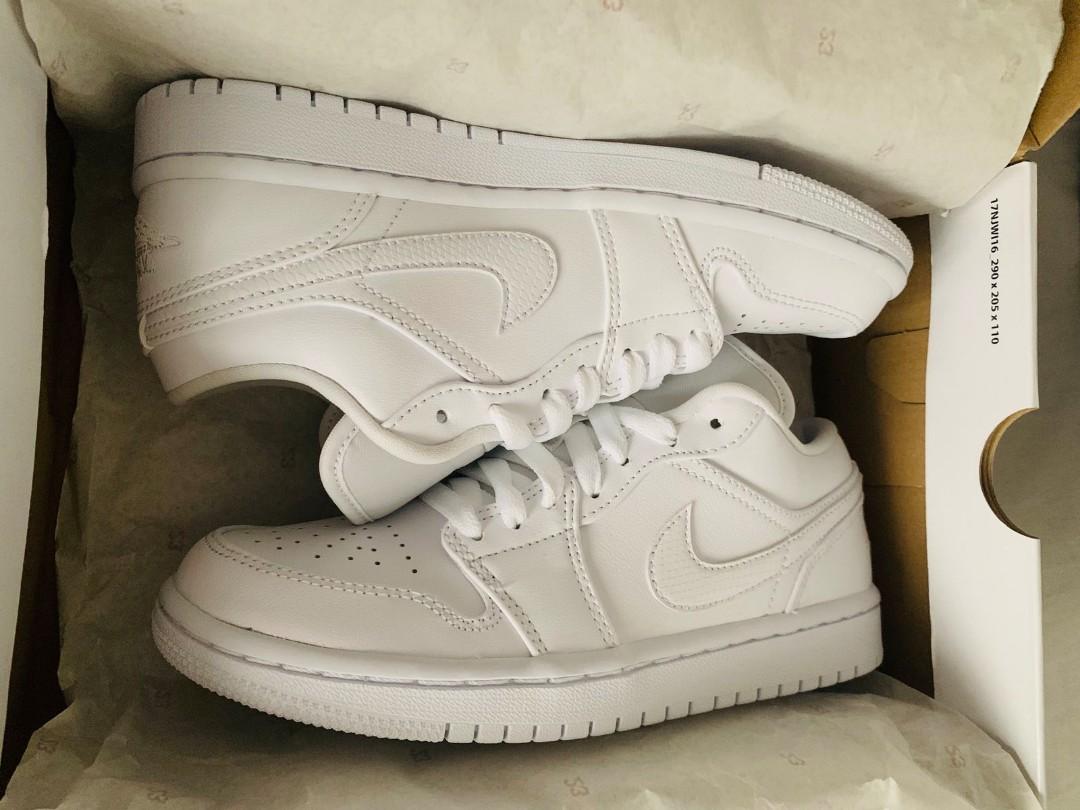 Womens Jordan 1 Low Triple White Women S Fashion Footwear Sneakers On Carousell Womens Jordan 1 Low Triple White Women S Fashion Footwear Sneakers On Carousell