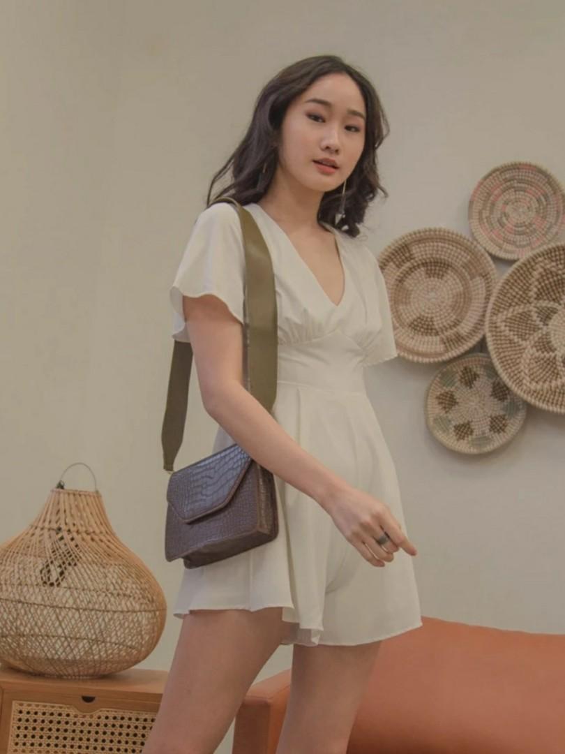 YHF Heartthrob Romper in White, Women's Fashion, Dresses & Sets, Rompers on Carousell
