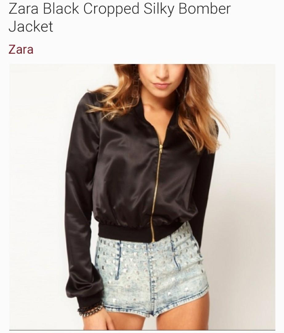 zara cropped bomber jacket