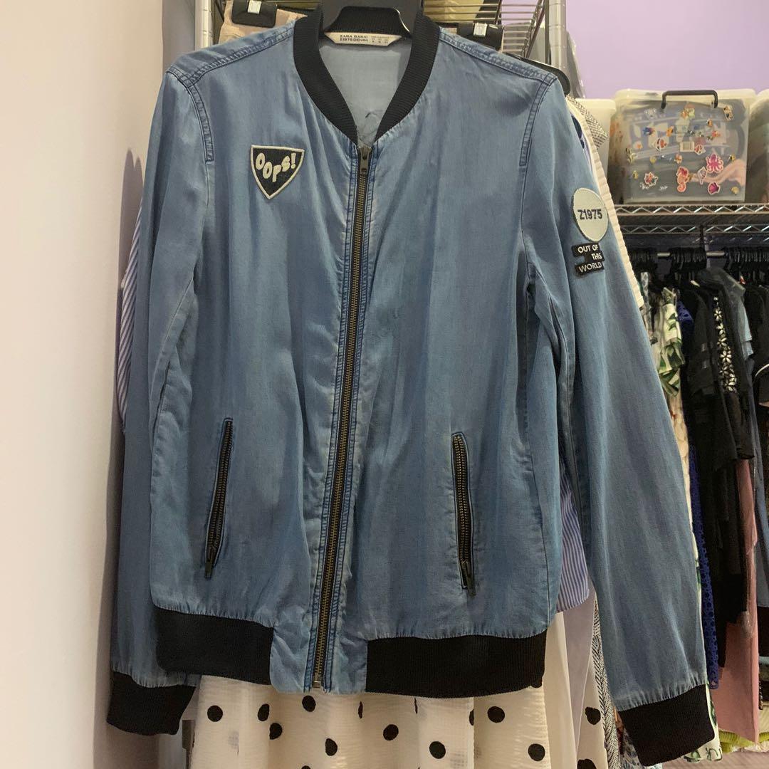 Zara denim bomber shop jacket