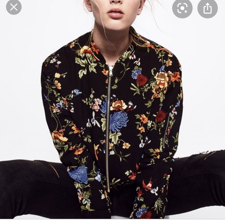 Zara floral bomber cheap