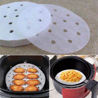 100pcs Air Fryer Liners Square Air Fryer Paper 6/7/8/9 Inch Disposable  Baking Sheets Perforated Parchment Papers Steamer Mat