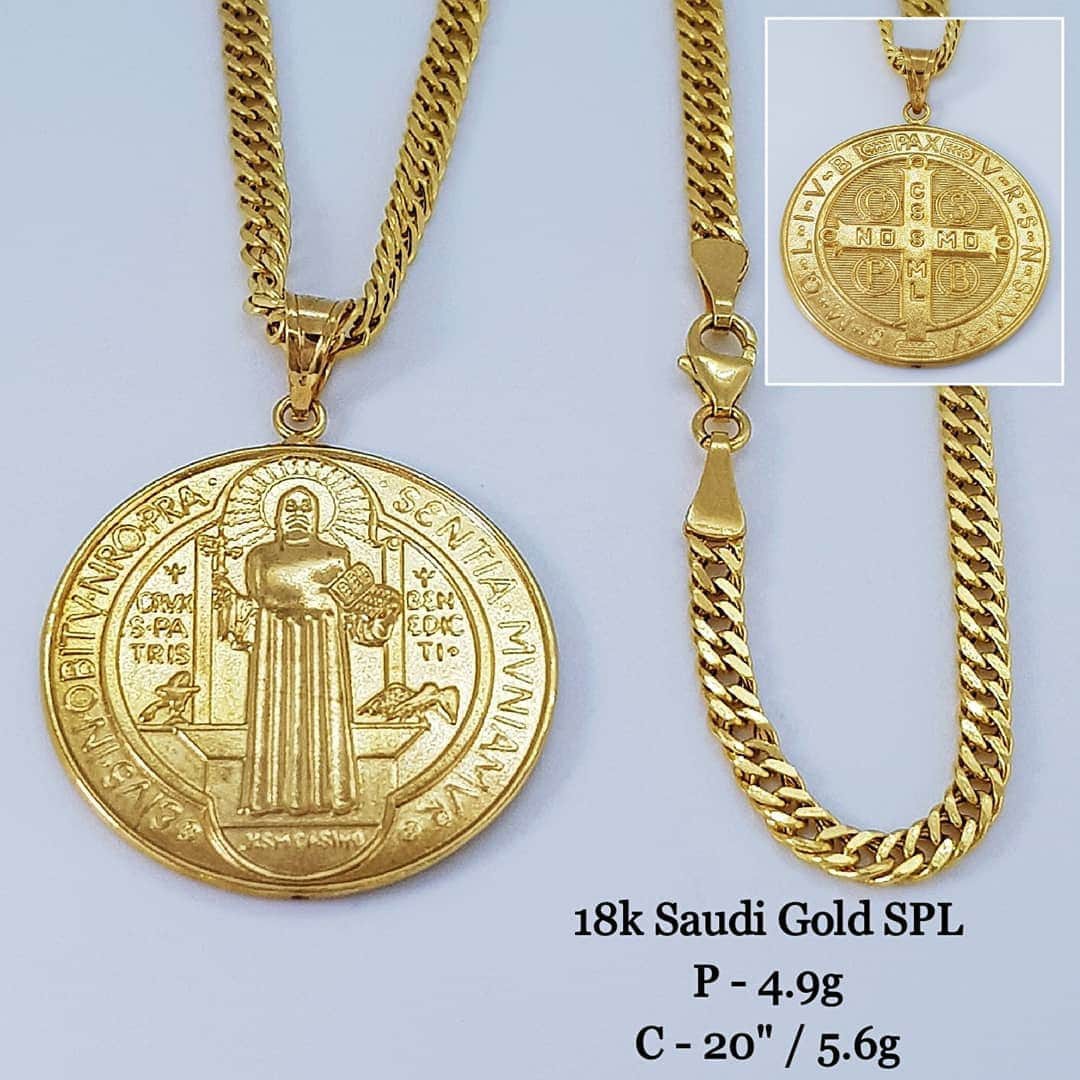 18K Saudi Gold Religious Necklace SPL 