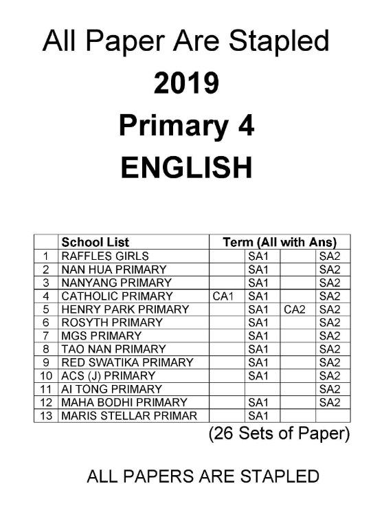 2019 Primary 6 Past Year Exam Paper Books Stationery Textbooks Primary On Carousell