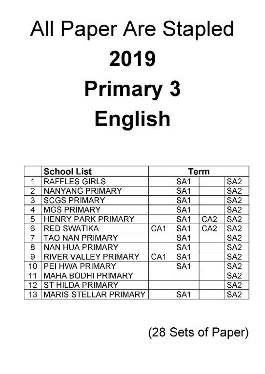 2019 Primary 3 Past Year Exam Paper Books Stationery Textbooks Primary On Carousell
