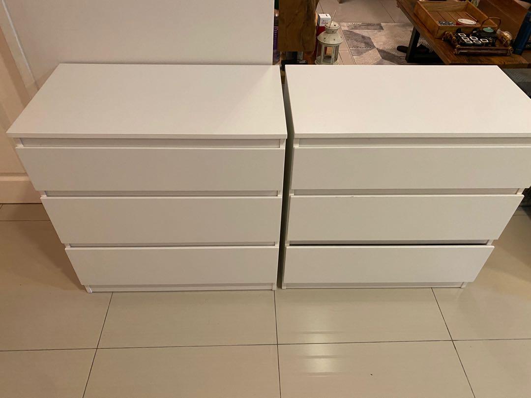 2 units Ikea Kullen chest of 3 drawers 70 x 72 cm, Furniture & Home Living,  Furniture, Shelves, Cabinets & Racks on Carousell