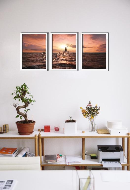 3 In 1 Ocean View Set Picture Frame Black White Home Decor Wall Decor Home Furniture Home Tools And Accessories On Carousell