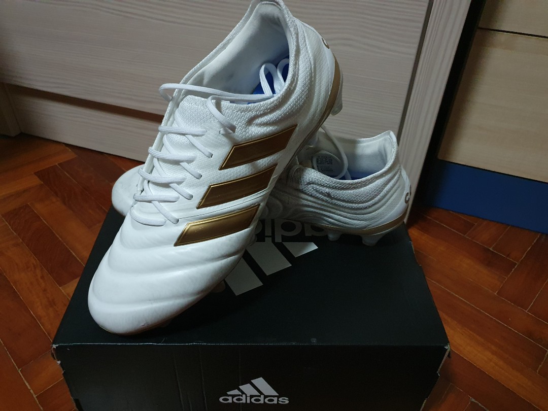 UK9 Adidas Copa 19.1 FG white gold UK9 Women s Fashion Footwear