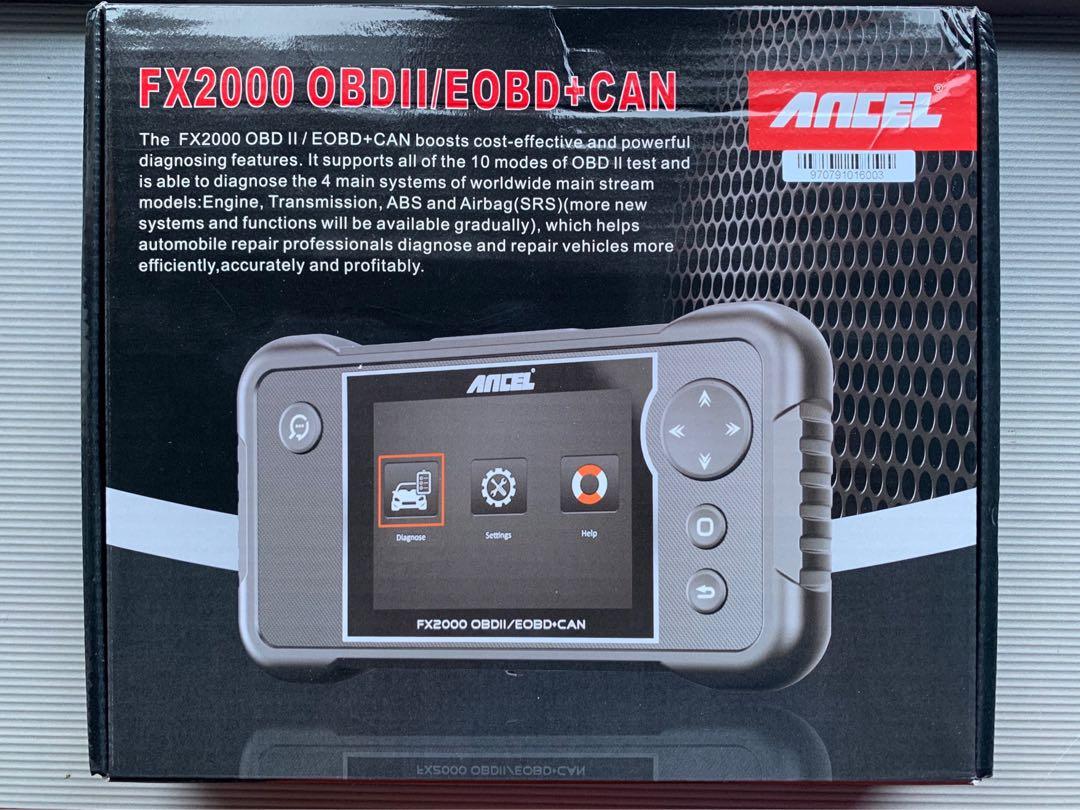 Ancel OBD Scanner (Category: Printers, Scanners & Copiers) located in Taguig. Submitted by chapasil (Listing ID 1022982186, Image 1). Description: Ancel FX2000 OBD 2 scanner Brand new never used , fix price 7k pickup in Southwoods mall area or book your own Lalamove or grab pickup service. Clears all ABS, SRS, Check Engine, & Transmission Faults! Free lifetime software update from anceltech. Available as long as posted. Check online for specs. .
