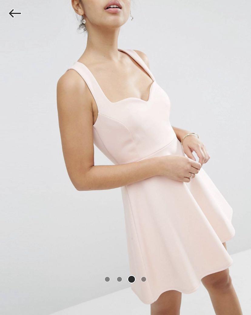Deep plunge skater dress outlet