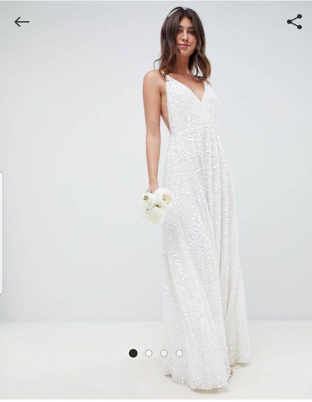 Asos edition sequin cami wedding dress clearance