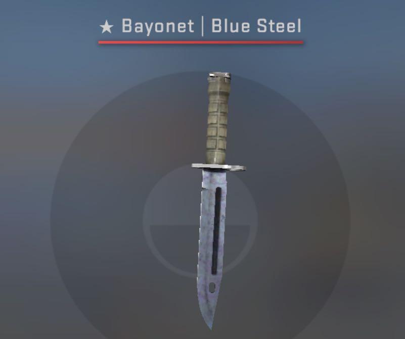 Bayonet Blue Steel Minimal Wear Csgo Knife Toys Games Video Gaming In Game Products On Carousell