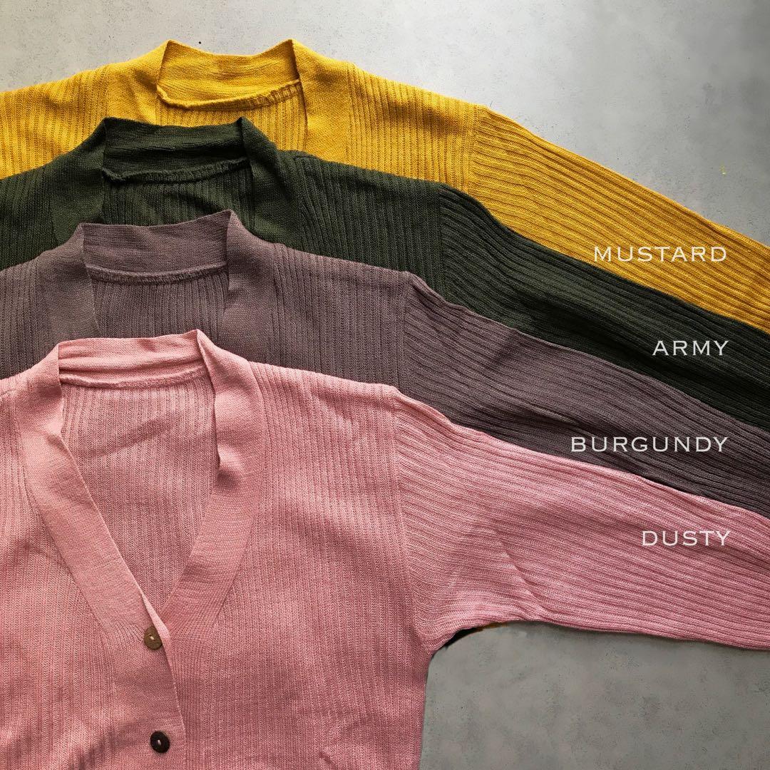 CARDIGAN CROP RAJUT outer, Fesyen 