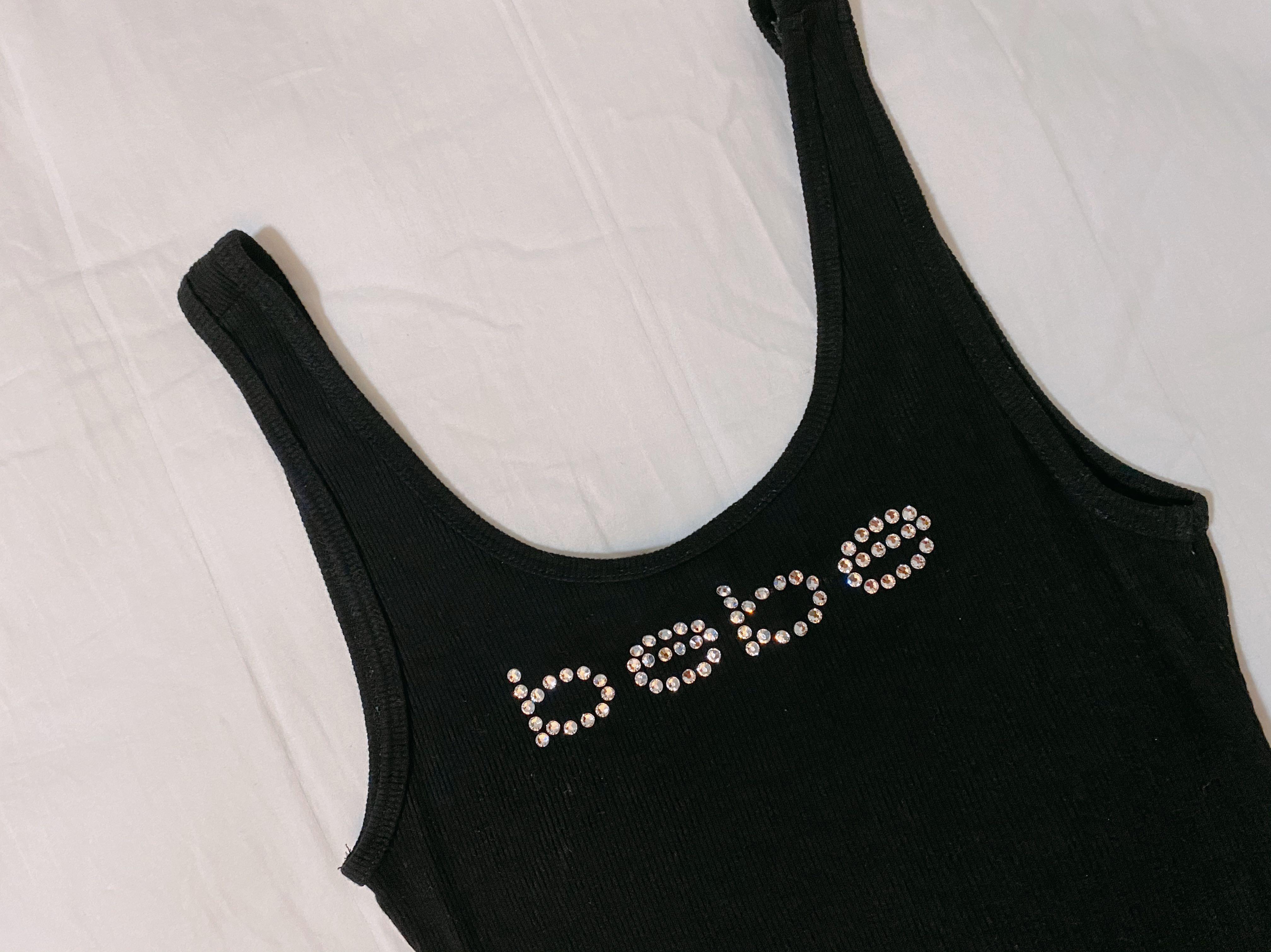 Classic Bebe Ribbed Tank Top Women S Fashion Tops Sleeveless On Carousell