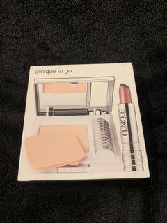 Clinique On The Go Double Face Powder And Long Last Lipstick