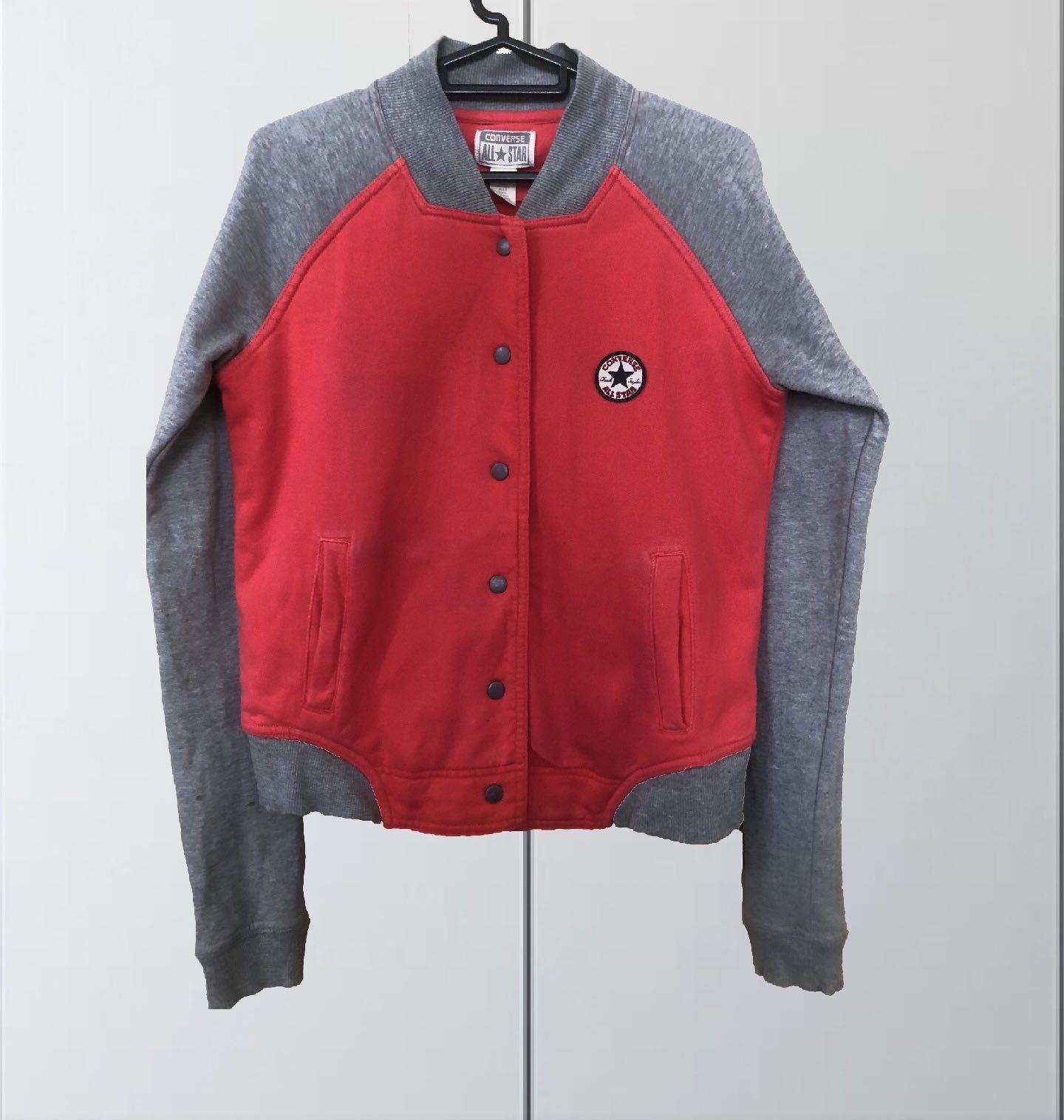 red converse jacket