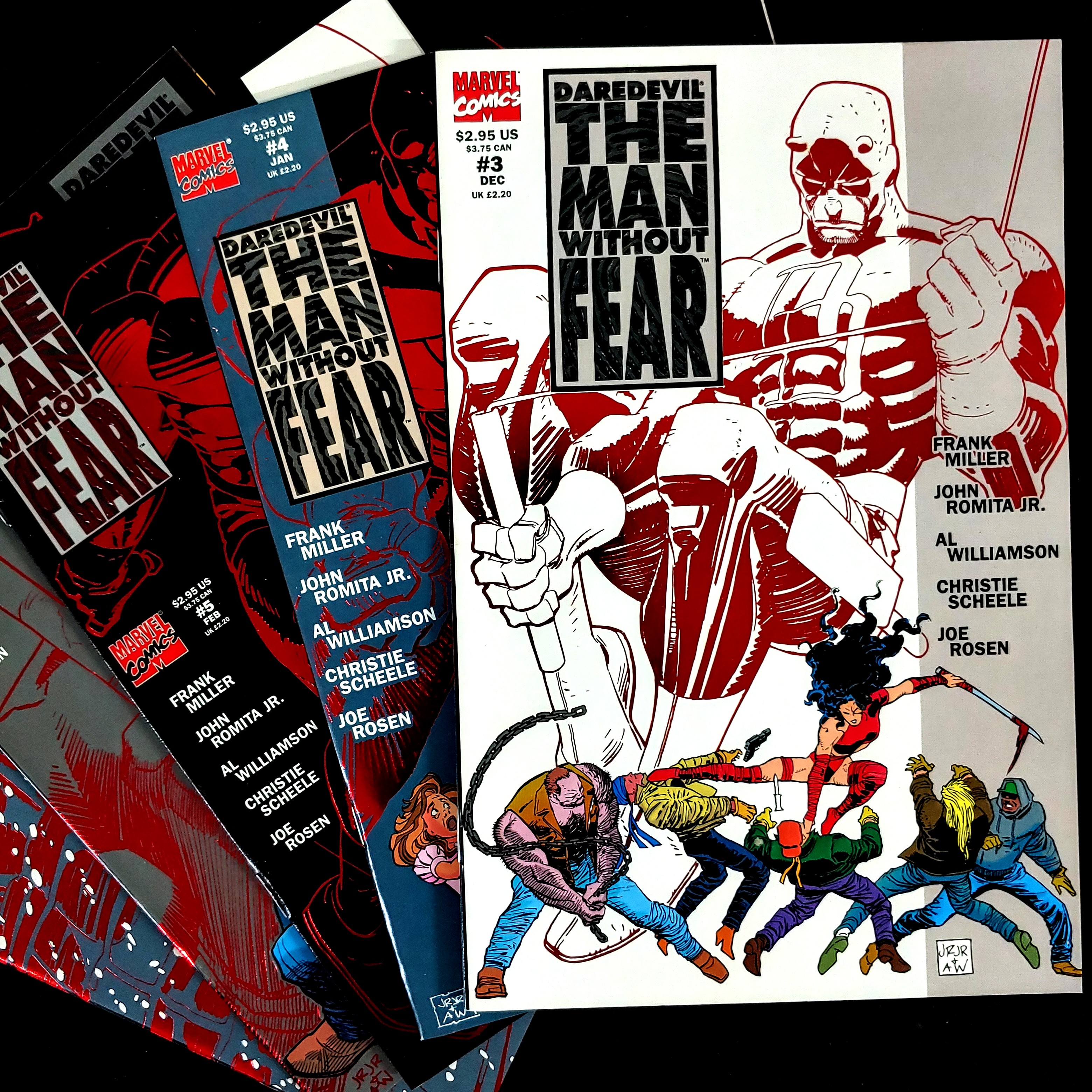 Daredevil The Man Without Fear 15 COMPLETE SET (1993) Frank Miller red foil embossed cover