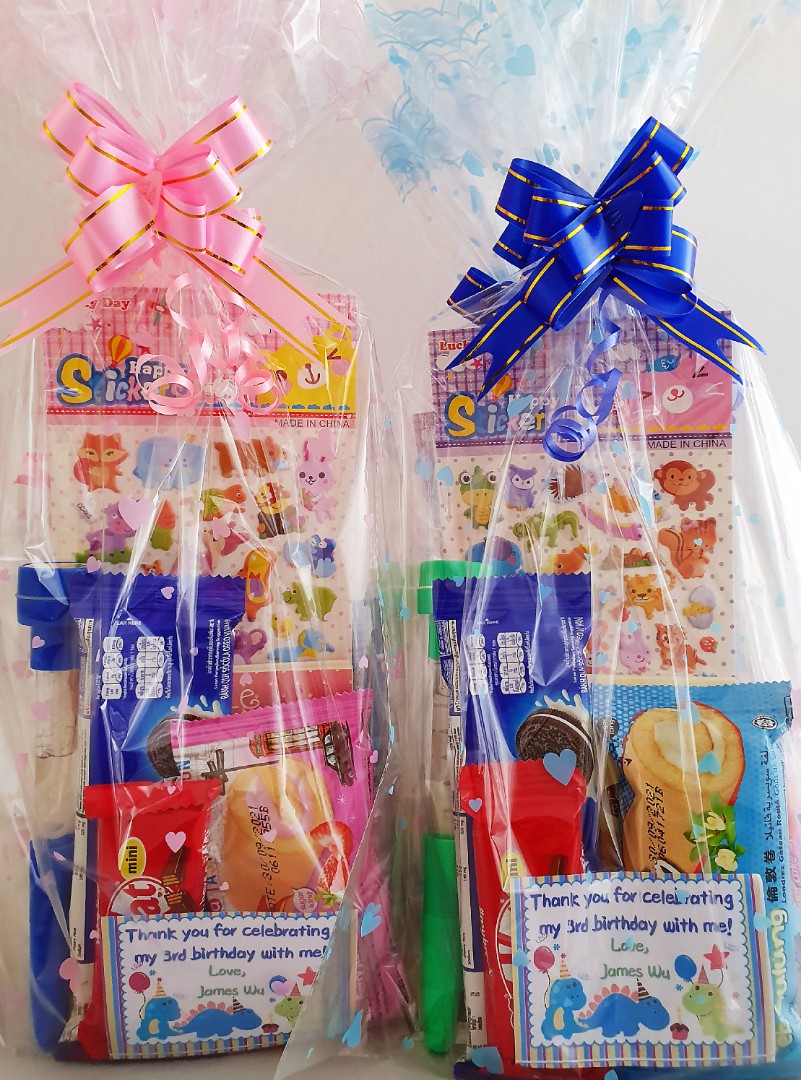 Goodie bags for kids, goody bag, bubble stamp pen, stickers, children's