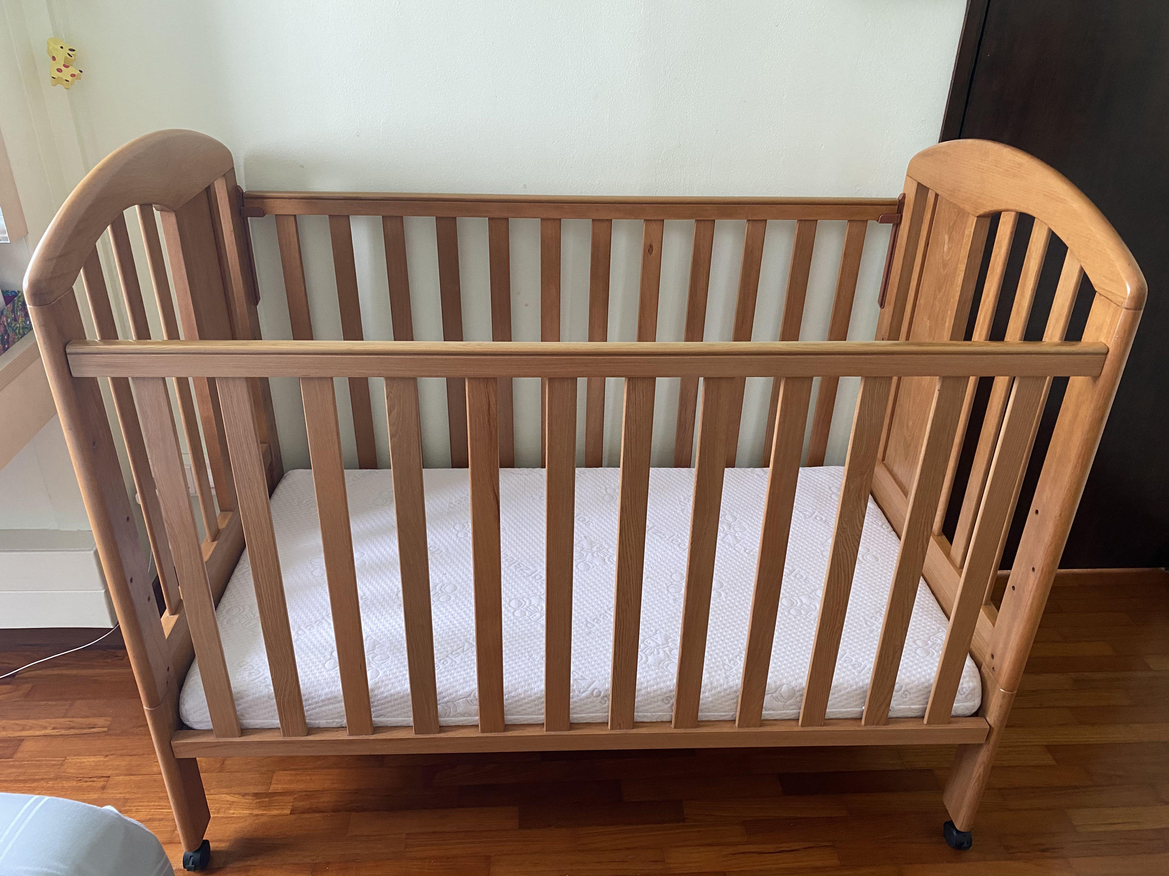 solid oak cot bed
