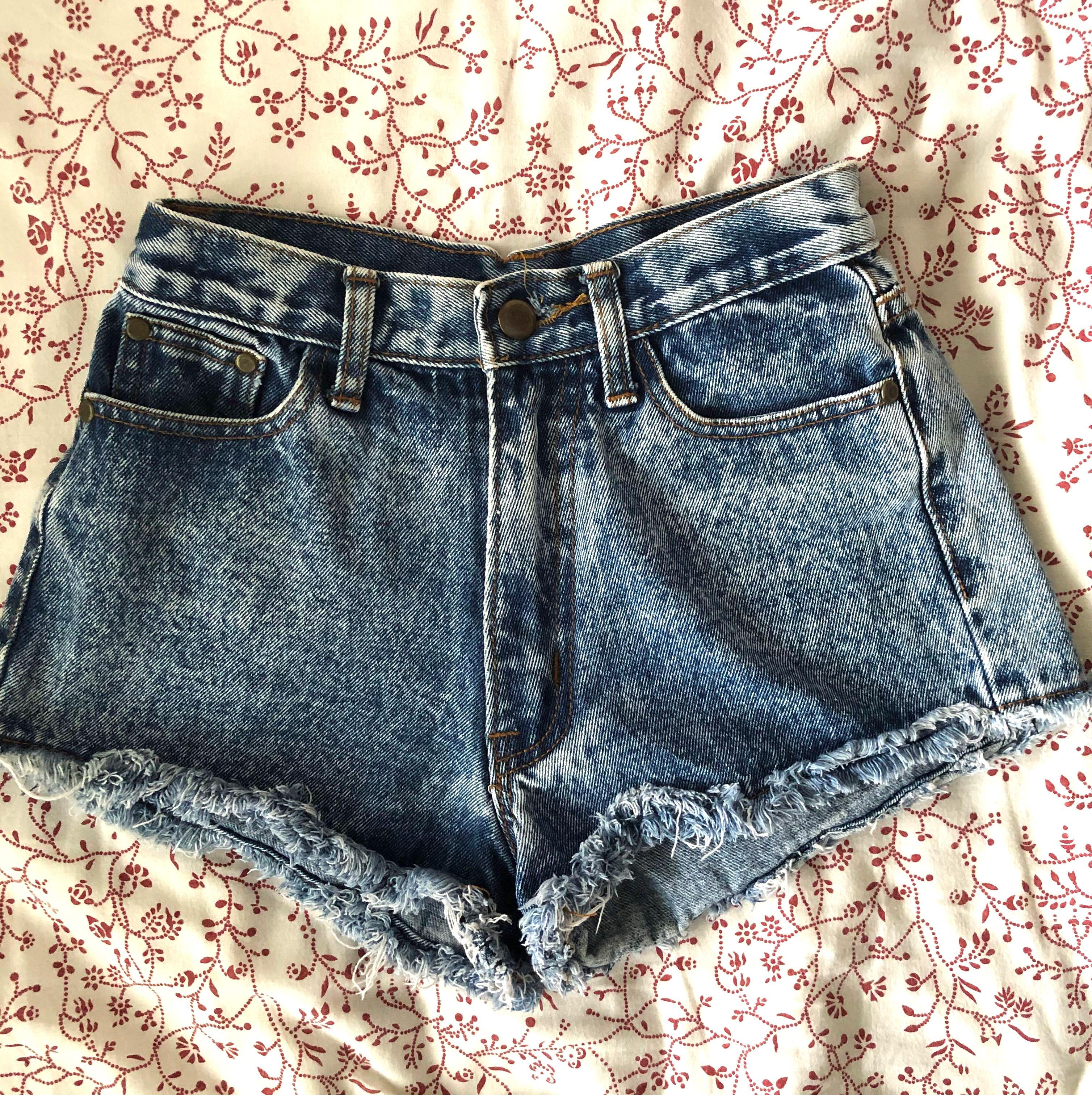 Acid wash shorts womens