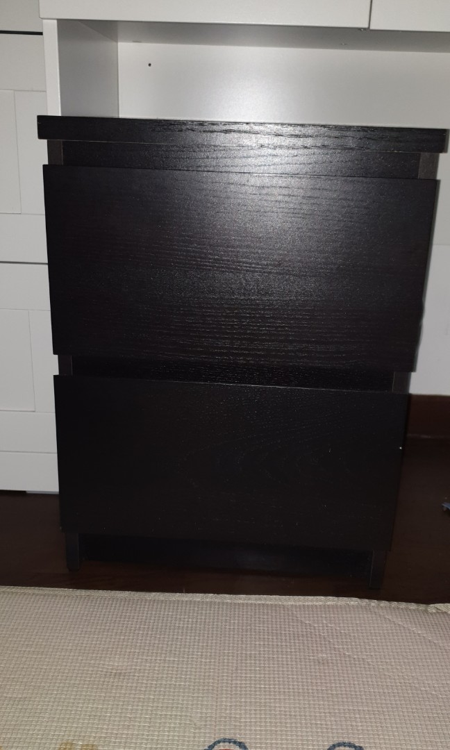 Ikea MALM brown drawer (chest of 2 drawers), Furniture & Home Living