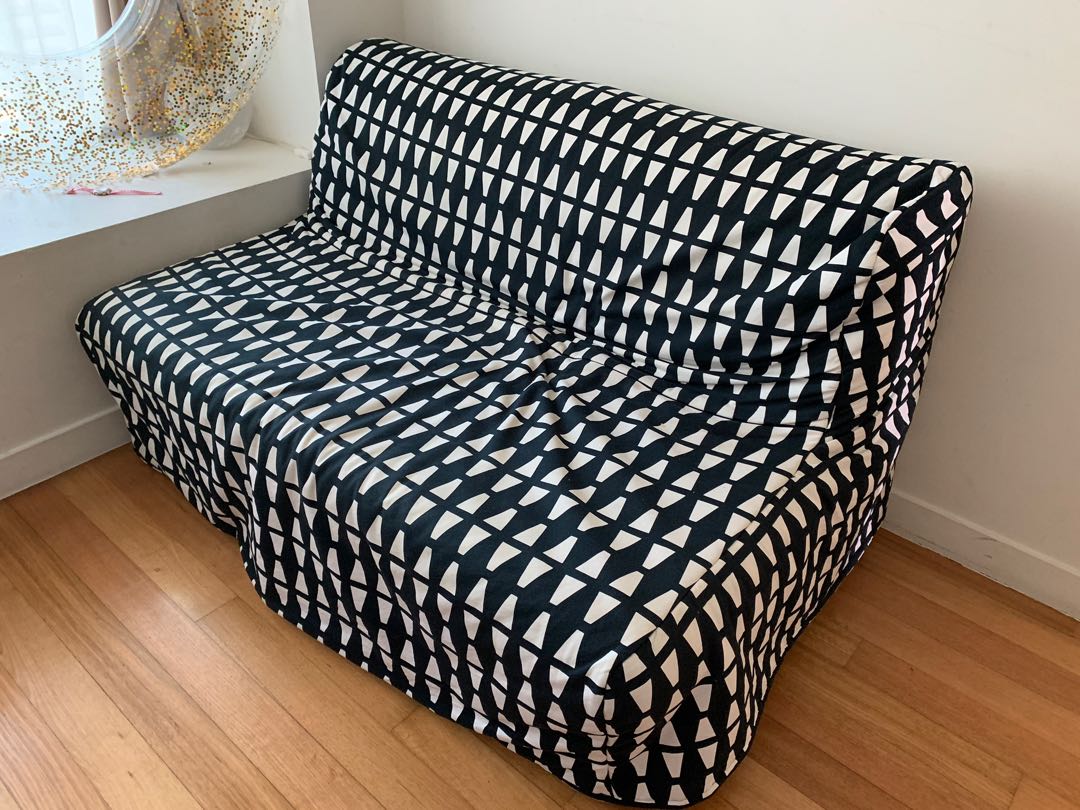 IKEA SOFA BED LYKSELLE LOVAS with Ebbarp cover, Furniture & Home Living