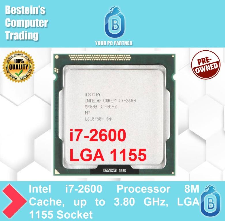 Intel i7-2600 Processor 8M Cache, up to 3.80 GHz, LGA 1155 Socket (Category: Computer Parts) located in Quezon City. Submitted by besteinpc (Listing ID 286426840, Image 1). Description: Intel i7-2600 Processor 8M Cache, up to 3.80 GHz, LGA 1155 Socket 👉 100% high quality 👉 100% tested and working great Performance 👉# of Cores: 4 👉# of Threads: 8 👉Processor Base Frequency: 3.40 GHz 👉Max Turbo Frequency: 3.80 GHz 👉Cache: 8 MB Intel® Smart Ca