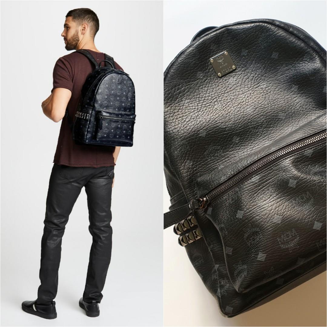 MCM Visetos Mini Stark Side Studs Backpack (Backpacks)