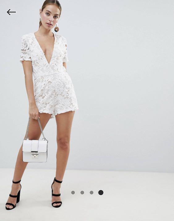 Petite white romper clearance