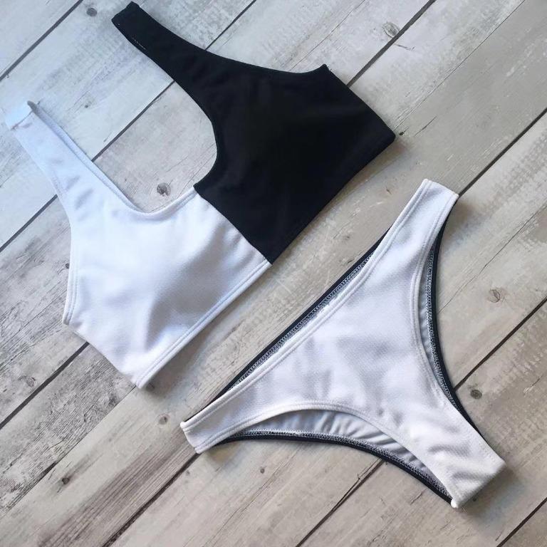 Monochrome Bikini Set Black And White Bikini Beachwear Swimsuit Swimwear Activewear Athleisure Women S Fashion Clothes Others On Carousell