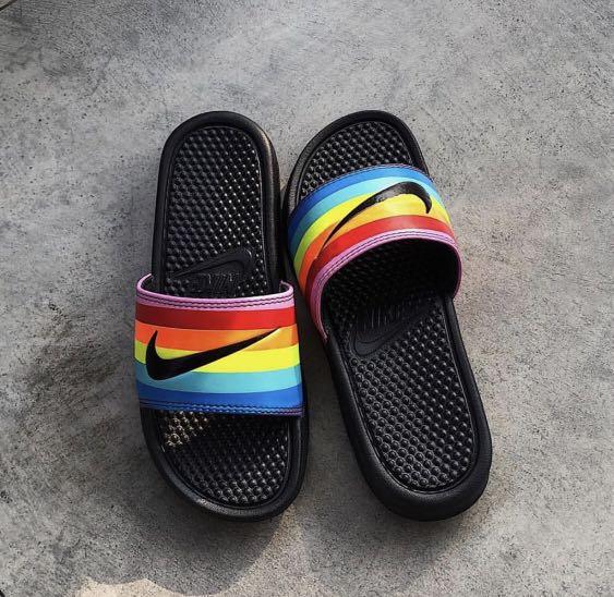 Nike benassi rainbow new arrivals slides