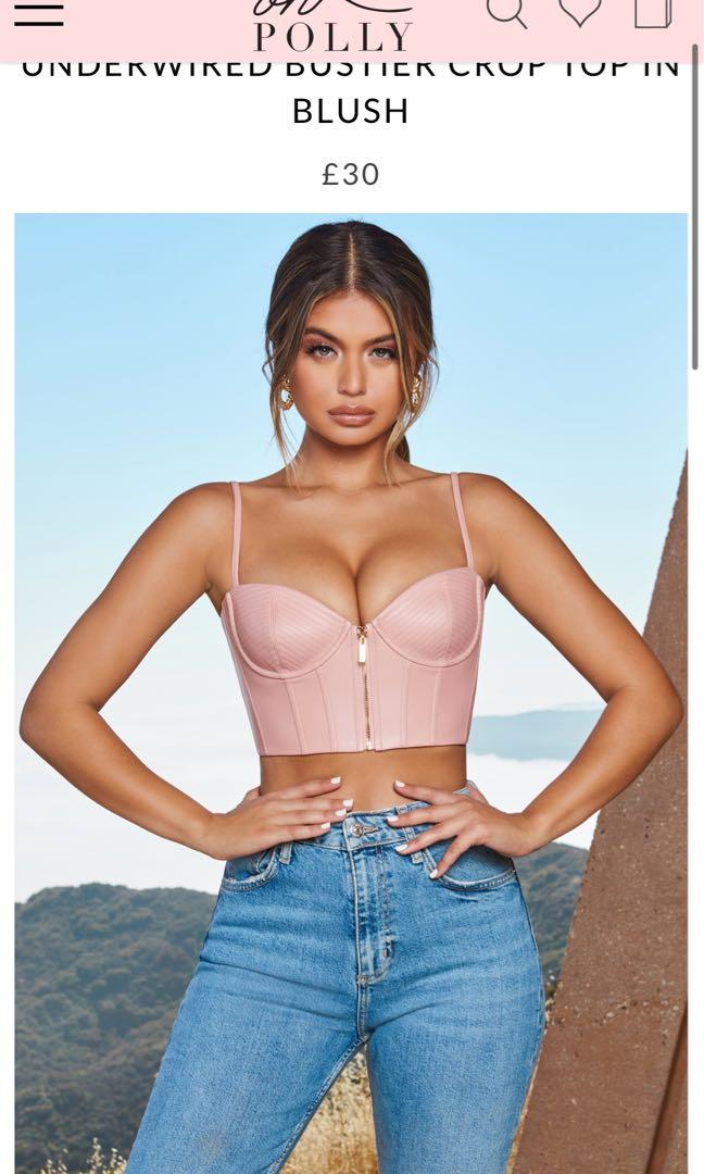 faux leather bustier top