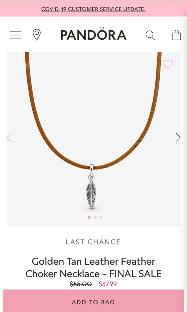 Pandora leather choker sales necklace